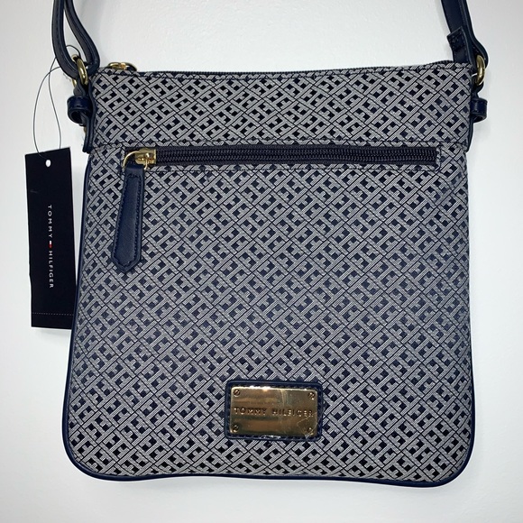Tommy Hilfiger Handbags - Tommy Hilfiger Navy Monogrammed Crossbody Bag